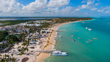 landscape of Punta Cana Beach, cortecito, macao, etc. Dominican Republic.