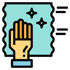 microfiber filled outline icon style