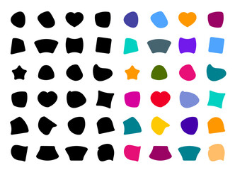 Big Set of abstract random shapes, badge or spot.