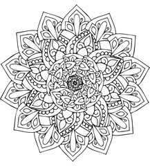 Mandala Pattern Vector abstract . Art on the wall. Coloring book Lace pattern The tattoo. Design for a wallpaper Paint shirt and tile hanna Design, Decorative circle ornament in ethnic oriental style