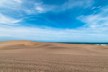sanddune rippling surface of dry sand dune