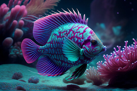 fish in aquarium Generative AI technology