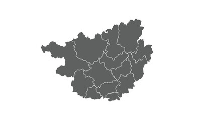Guangxi Zhuang Autonomous Region map isolated on white background.for annual infographics report website layout