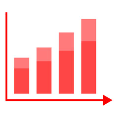 Chart bar graph graph with arrow