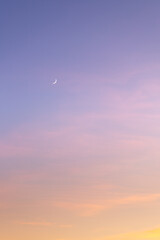 Sunset sky with pink and gray clouds