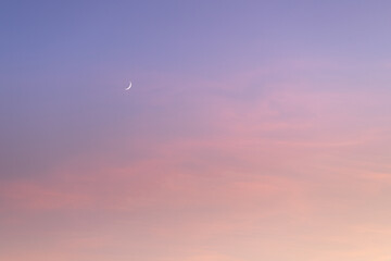 Sunset sky with pink and gray clouds