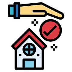 Insurance filled outline icon style