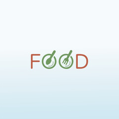 FOOD with spoon logo design