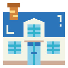 Obraz premium building flat icon style