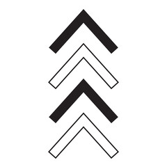 Monoline geometric shape arrow icon on white