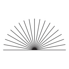 Monoline geometric shape fan on a white background