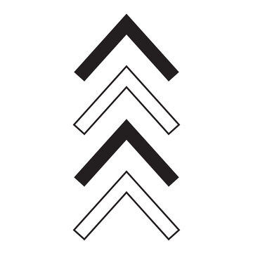 Monoline Geometric Shape Arrow Icon On White