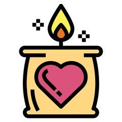 candle filled outline icon style