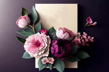 Flowers and card