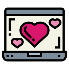 laptop filled outline icon style
