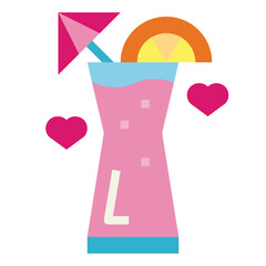 cocktail flat icon style
