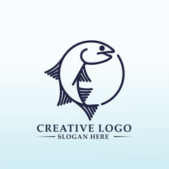 fish vector logo design inspiration
