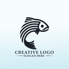 fish vector logo design inspiration