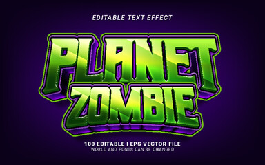 planet zombie editable text effect