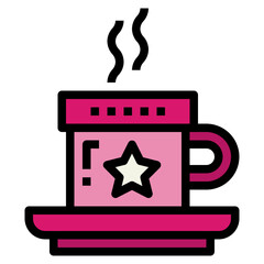 hot coffee filled outline icon style
