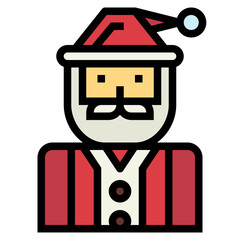 Santa claus filled outline icon style