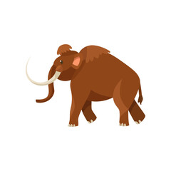 Prehistoric animal or mammoth vector illustration. Ancient mammoth on white background. History, stone age, prehistory concept