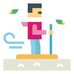 ski flat icon style