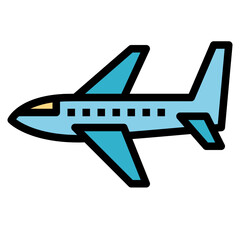 Airplane filled outline icon style