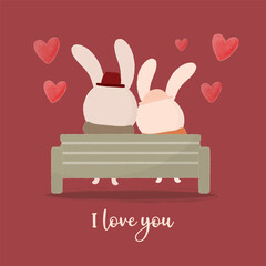 Vector illustration with the cute lover hand in hand