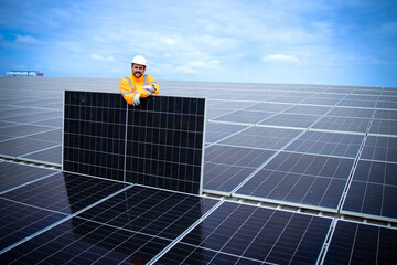 Process of solar panel installation for renewable energy.