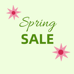 Banner with spring sale texts. Store design