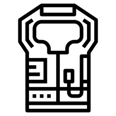 jacket life line icon style