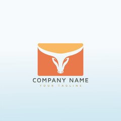 Email Defender and Email bull logo design icon