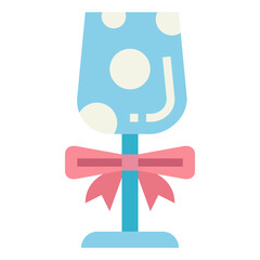Wine glass flat icon style