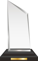 Transparent Realistic Blank Acrylic Glass Trophy Award