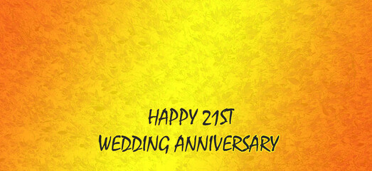 Happy 21st wedding anniversary abstract orange background