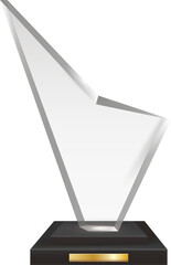 Transparent Realistic Blank Acrylic Glass Trophy Award