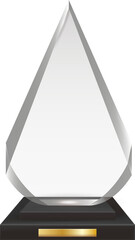 Transparent Realistic Blank Acrylic Glass Trophy Award