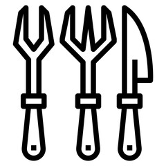 Cutlery line icon style