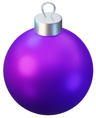 3D rendering realistic purple colour Christmas ornament bauble ball illustration
