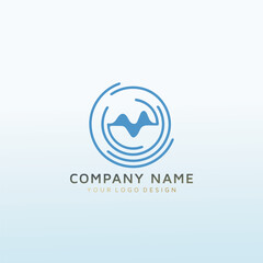 Wave music vector logo design
