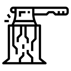 wood cutting line icon style