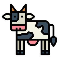 cow filled outline icon style