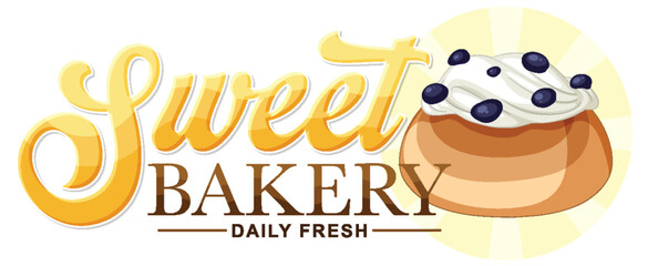Bakery fresh and delicious text for banner or poster design