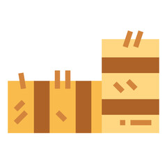 hay bale flat icon style