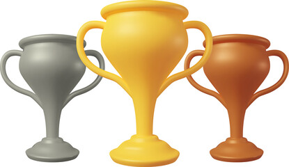 3D Gold, Silver and Bronze Champion Trophy.