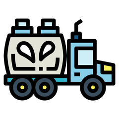 milk truck filled outline icon style