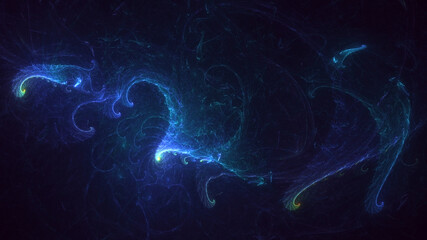 3D rendering abstract fractal light background