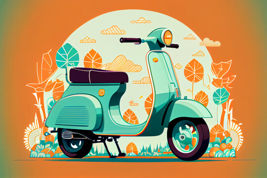 IA g&eacute;n&eacute;rative Scooter illustration