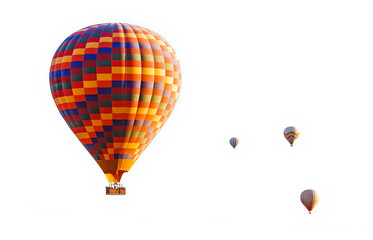 Obraz premium Group of colorful Hot air balloons isolated on white background